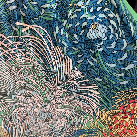 Zen Knits Floral Chrysanthemum Faux Wrap Maxi Dress Small - Picture 6 of 6